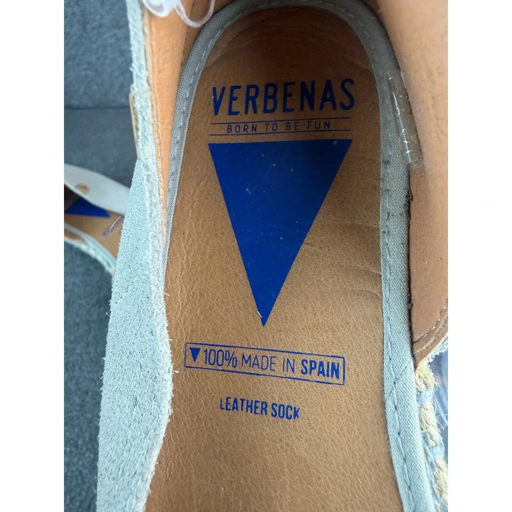 Verbenas Cruz Suede Espadrille Flats EU39|8-8.5 Taupe Peep Toe Made in Spain